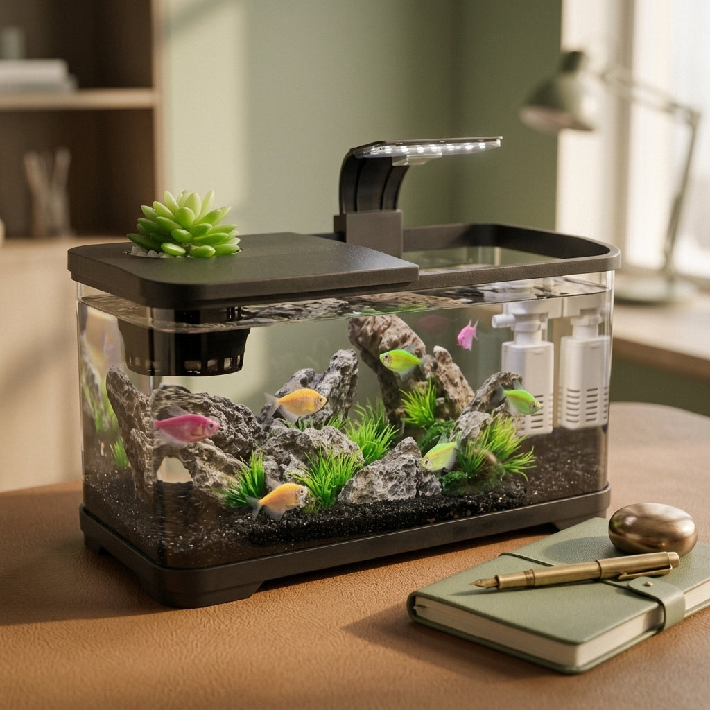 Aquarium de Bureau Amber - Eau Douce - 9L/21L/60L