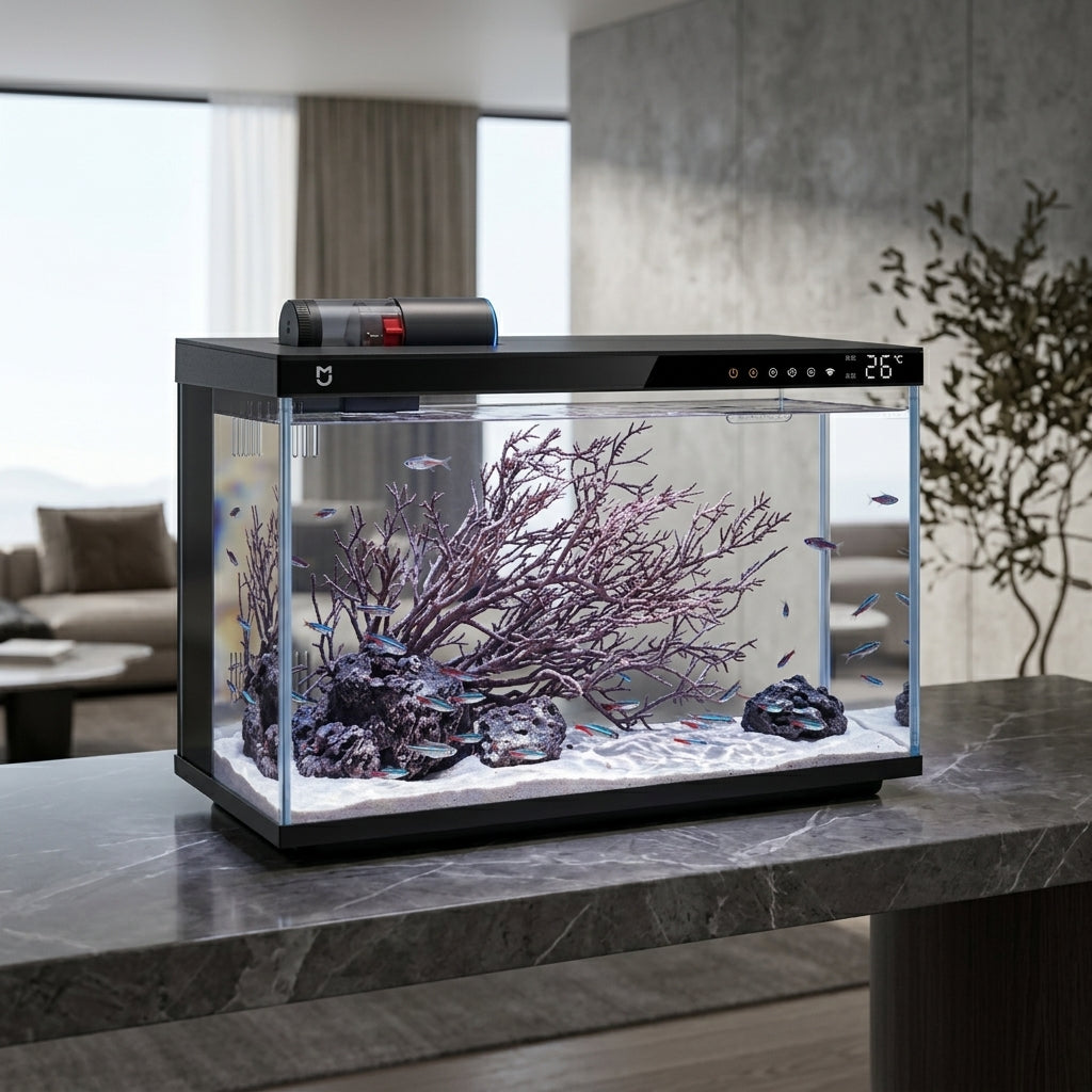 Aquarium Connecté avec Nourrissage Automatique