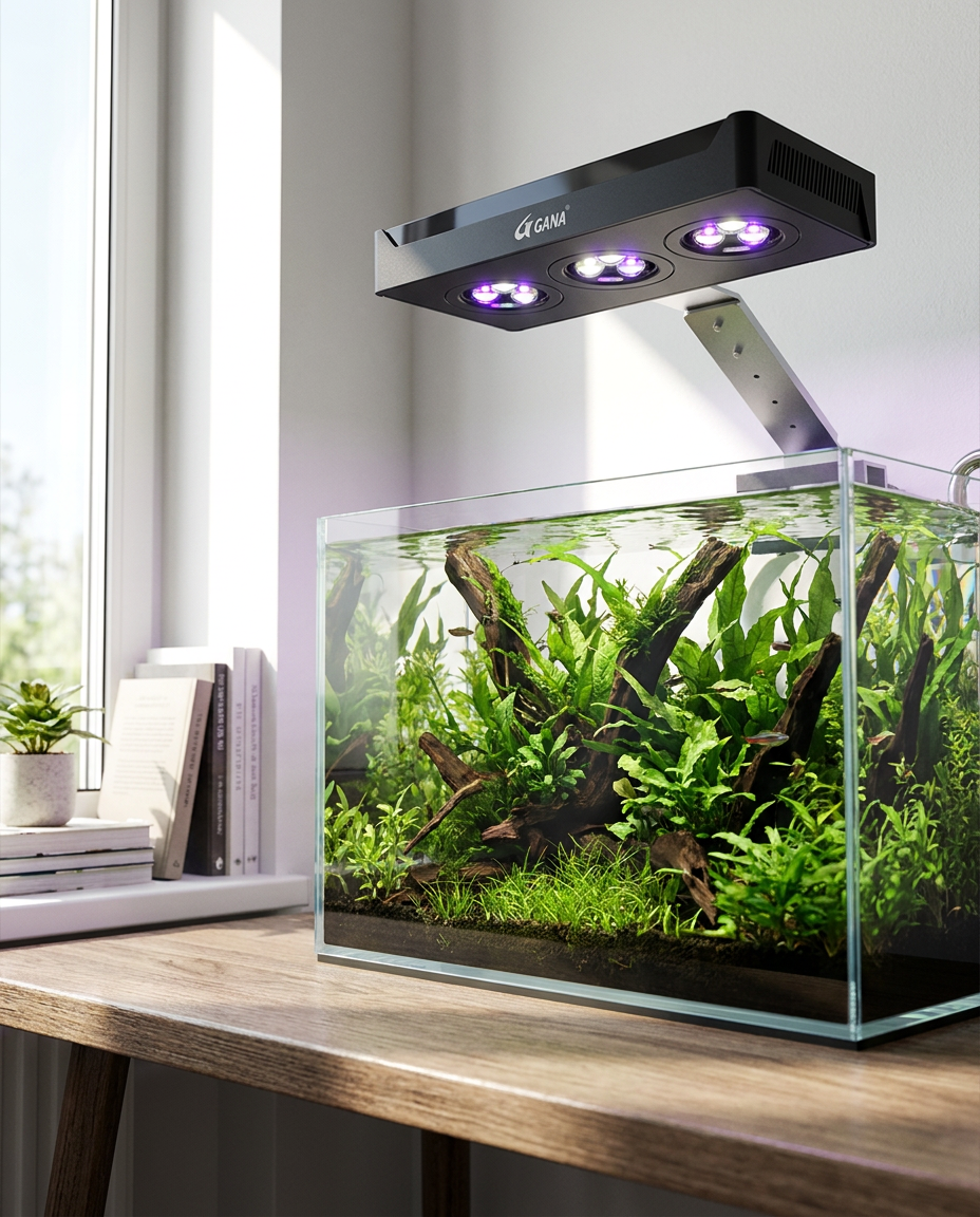 Lampe LED Lumina sur un bureau lumineux en appartement moderne