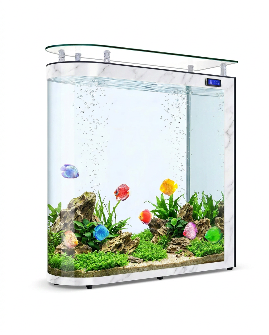 Aquarium Sakura finition meuble blanc