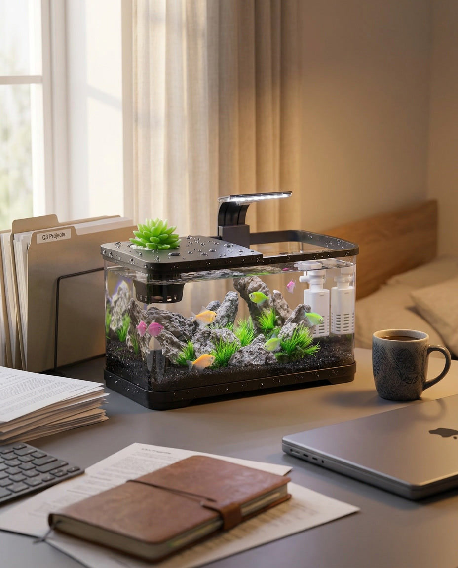 Un cadre ABS noir mat résistant aux projections, taillé pour un bureau chargé