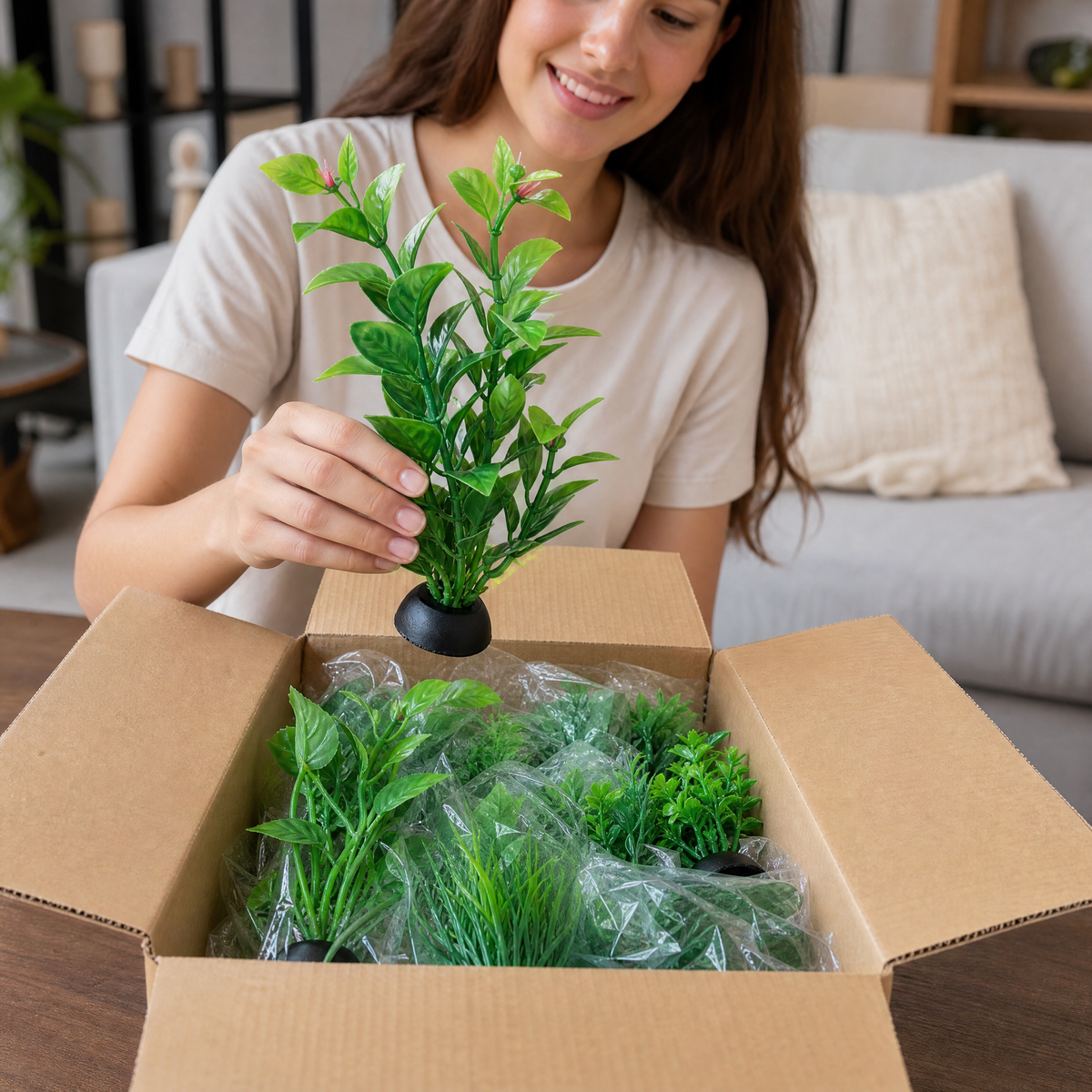 Lot de 10 Plantes Artificielles pour Aquarium